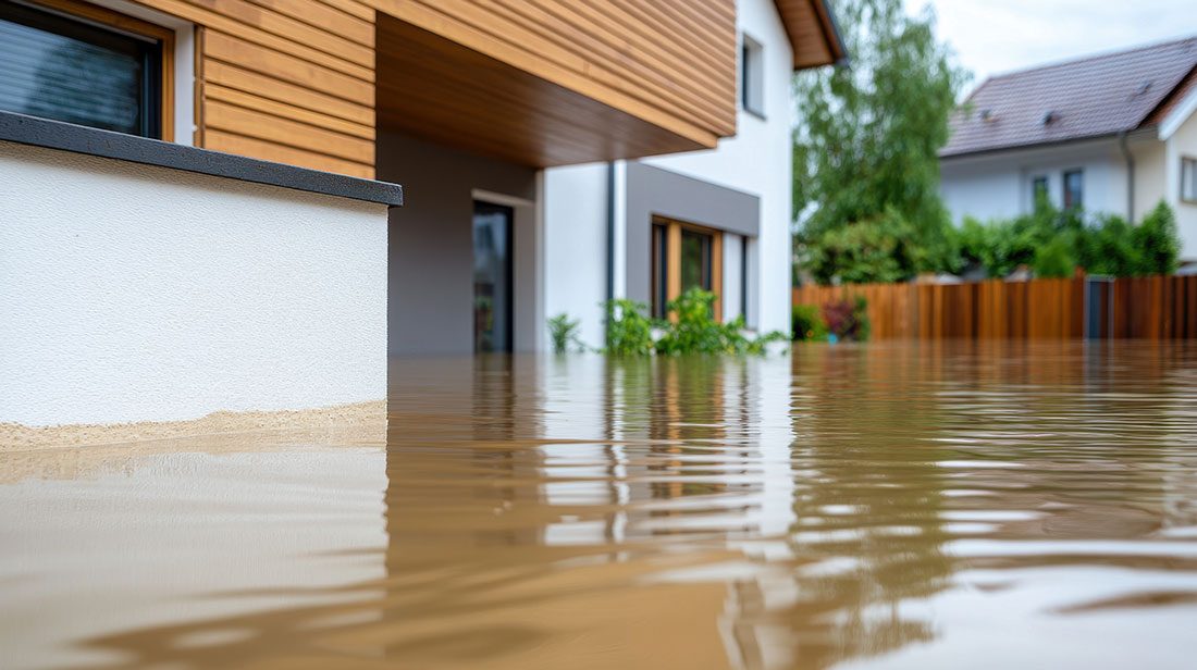 Maison les pieds dans l’eau lors d’une inondation
